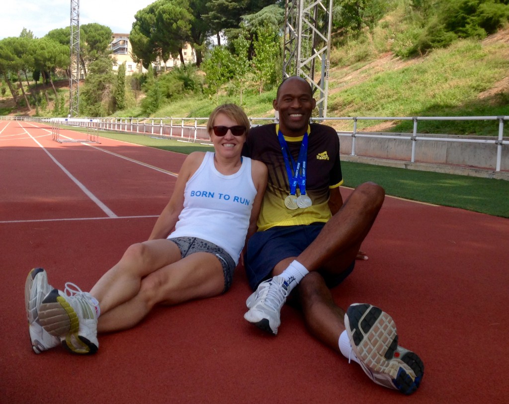 Con mi entrenador Alexis, alias 'el cubano'. Con mis medallas que también son suyas
